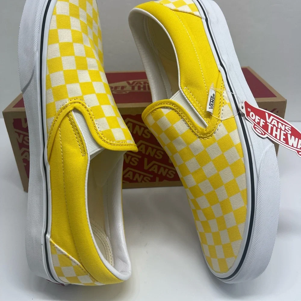 Vans Men’s Classic Slip-On
(Checkerboard) Cyber Yellow Sneakers 
VN0A33TB42Z - Picture 5 of 16